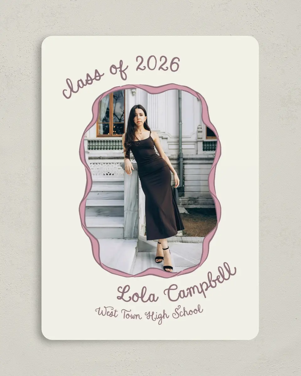This is a 5" x 7" Graduation Announcement Card called Wrapped in Success printed in full color on Premium Smooth paper