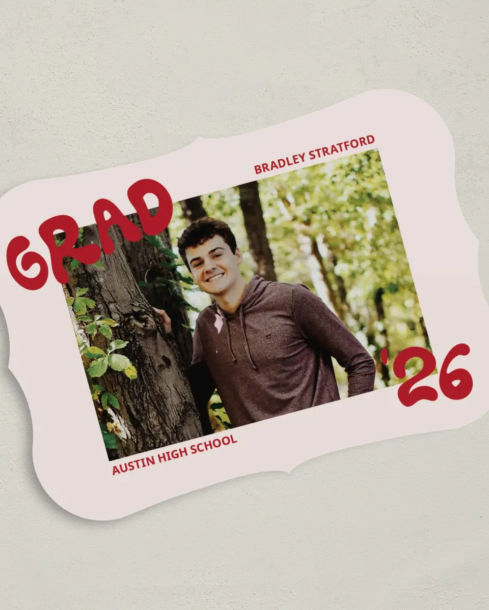 This is a 5" x 7" Graduation Announcement Card called Final Countdown printed in full color on Premium Smooth paper