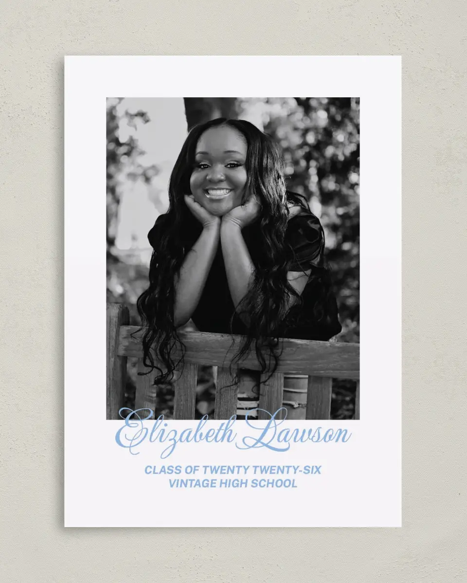 This is a 5" x 7" Graduation Announcement Card called Celebration of Success printed in full color on Premium Smooth paper