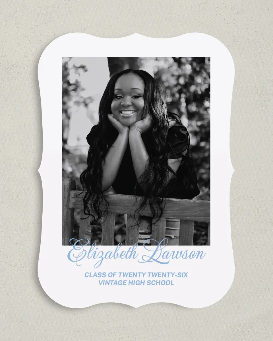 This is a 5" x 7" Graduation Announcement Card called Celebration of Success printed in full color on Premium Smooth paper