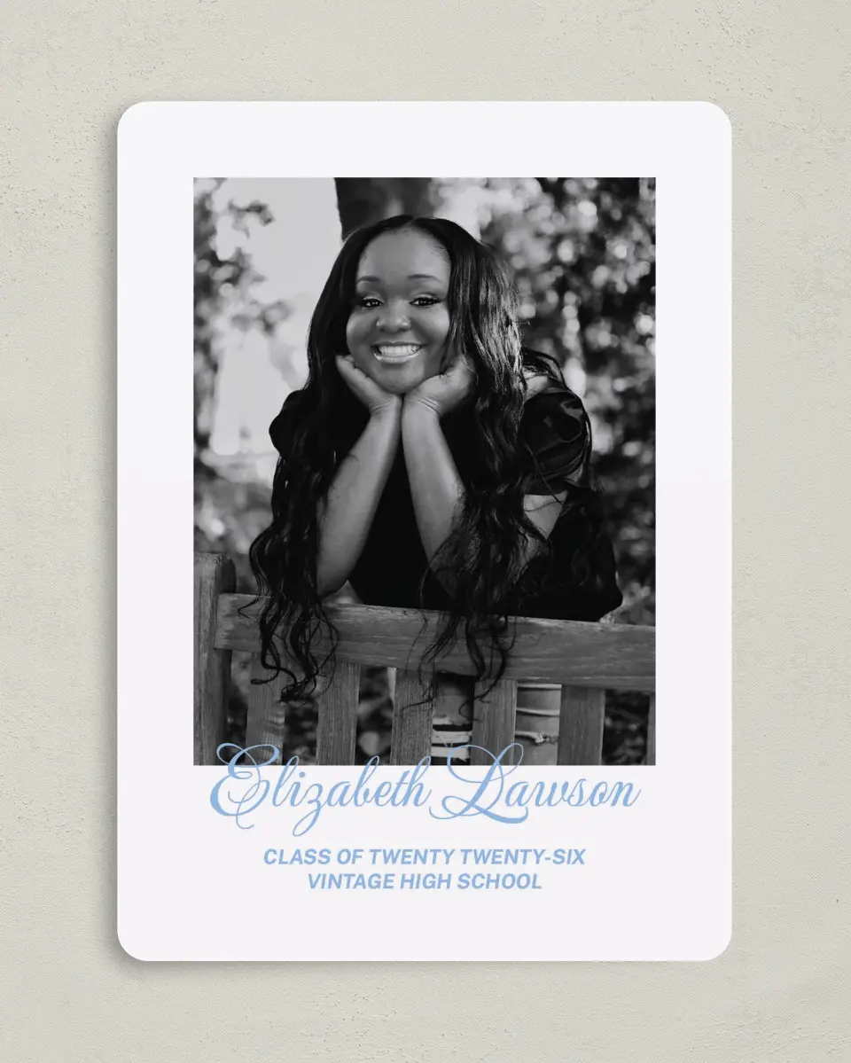 This is a 5" x 7" Graduation Announcement Card called Celebration of Success printed in full color on Premium Smooth paper