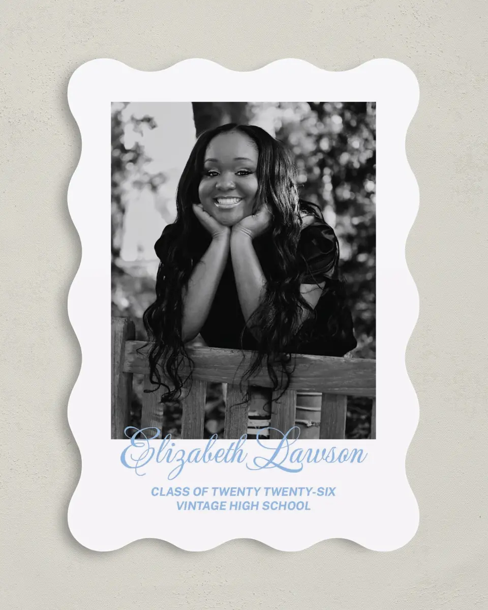 This is a 5" x 7" Graduation Announcement Card called Celebration of Success printed in full color on Premium Smooth paper