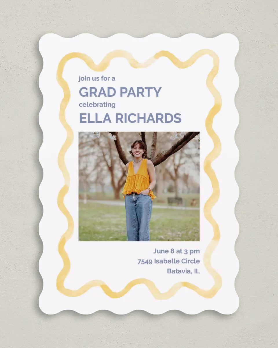 This is a 5" x 7" Graduation Announcement Card called Future is Bright printed in full color on Premium Smooth paper
