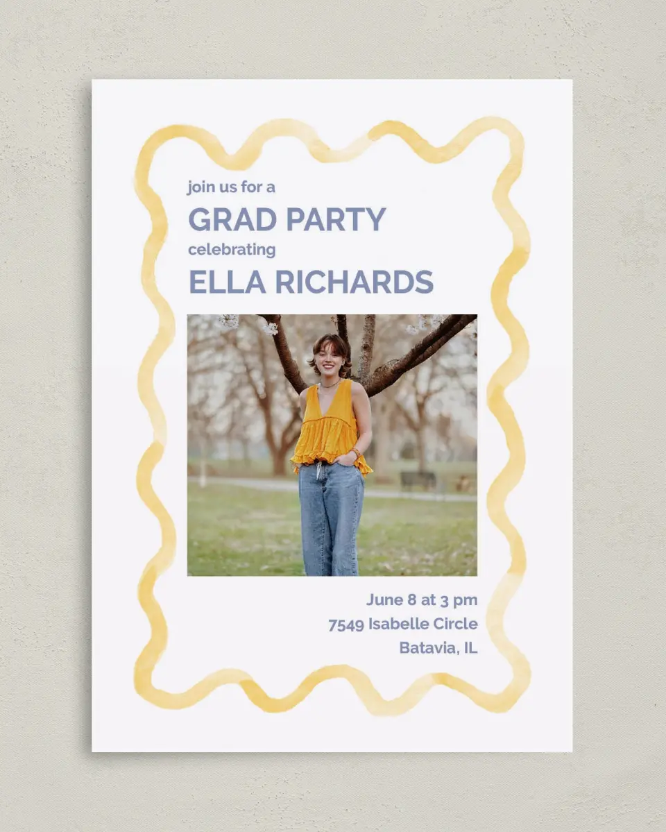 This is a 5" x 7" Graduation Announcement Card called Future is Bright printed in full color on Premium Smooth paper
