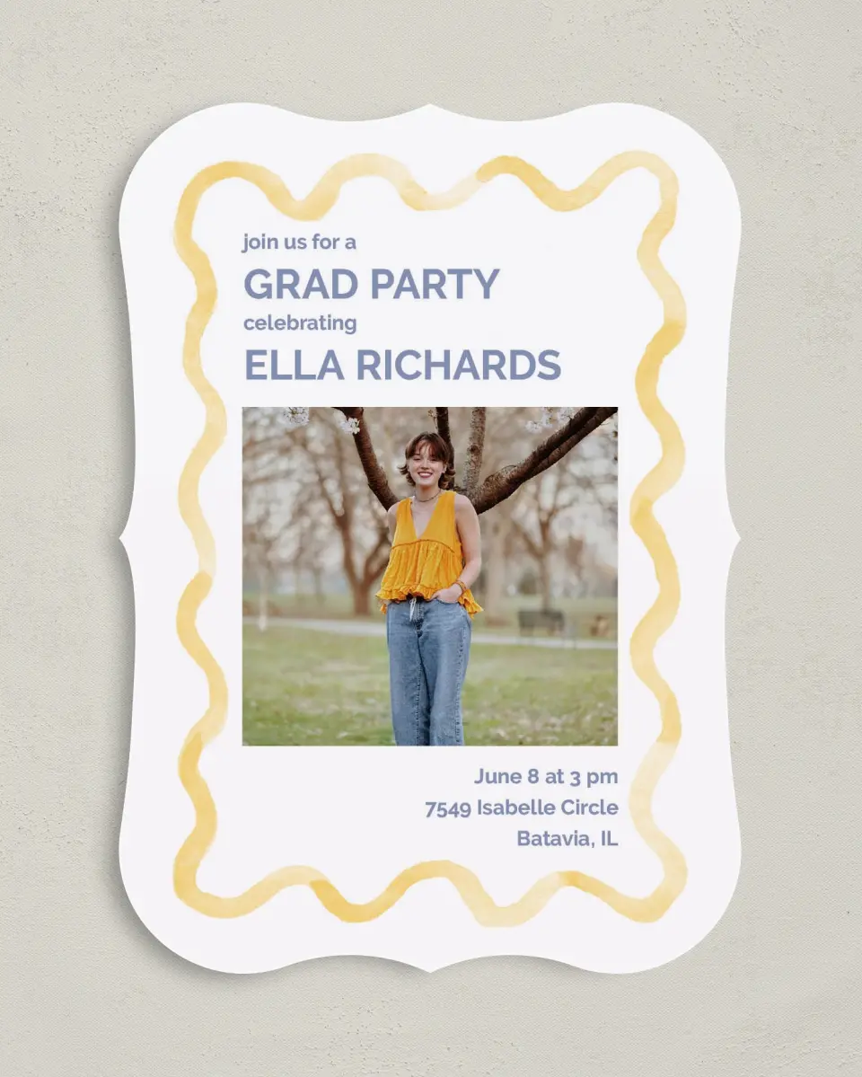 This is a 5" x 7" Graduation Announcement Card called Future is Bright printed in full color on Premium Smooth paper