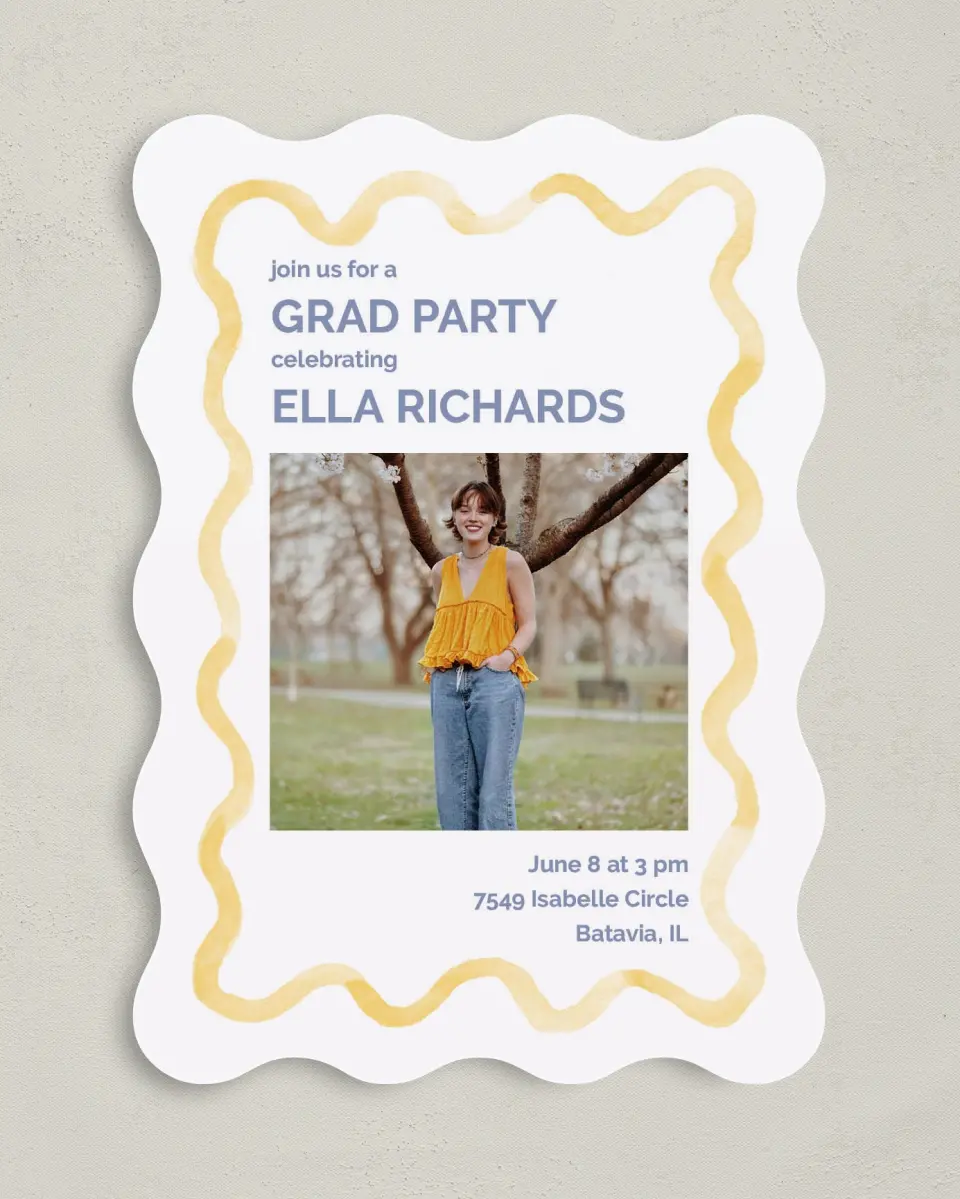 This is a 5" x 7" Graduation Announcement Card called Future is Bright printed in full color on Premium Smooth paper