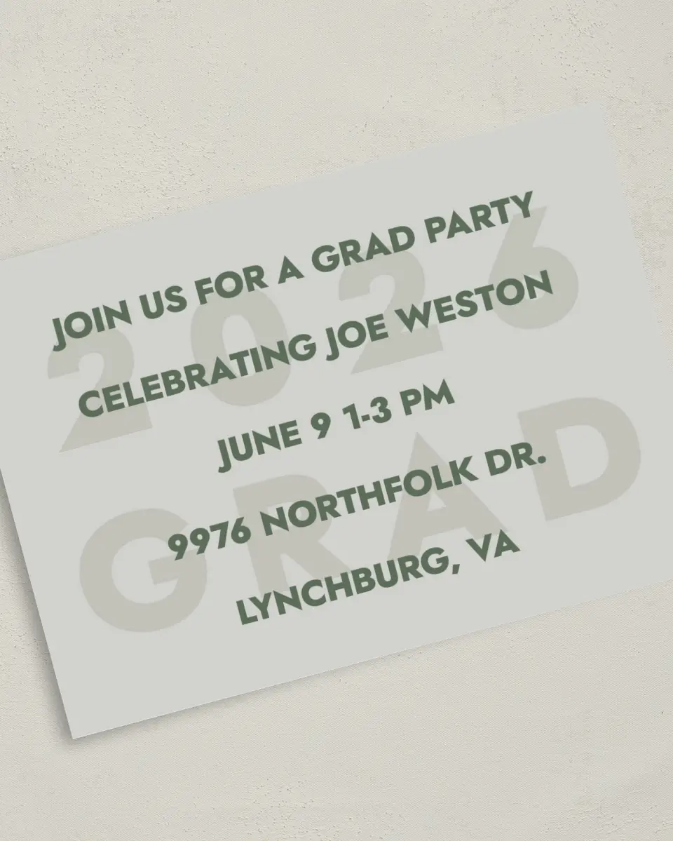 This is a 5" x 7" Graduation Announcement Card called Celebrating the Grad printed in full color on Premium Smooth paper