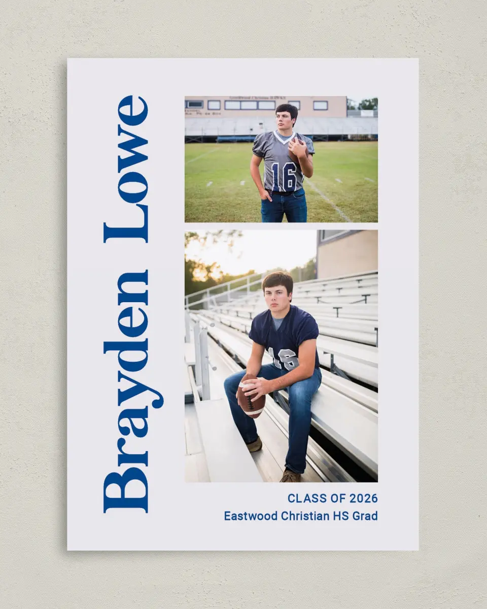 This is a 5" x 7" Graduation Announcement Card called Side of Success printed in full color on Premium Smooth paper