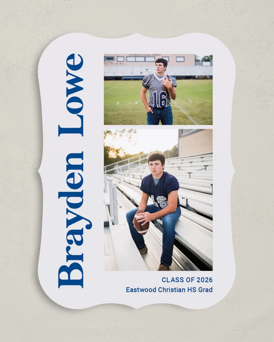This is a 5" x 7" Graduation Announcement Card called Side of Success printed in full color on Premium Smooth paper