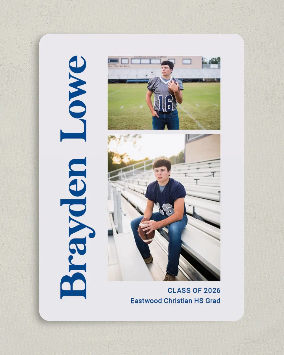 This is a 5" x 7" Graduation Announcement Card called Side of Success printed in full color on Premium Smooth paper