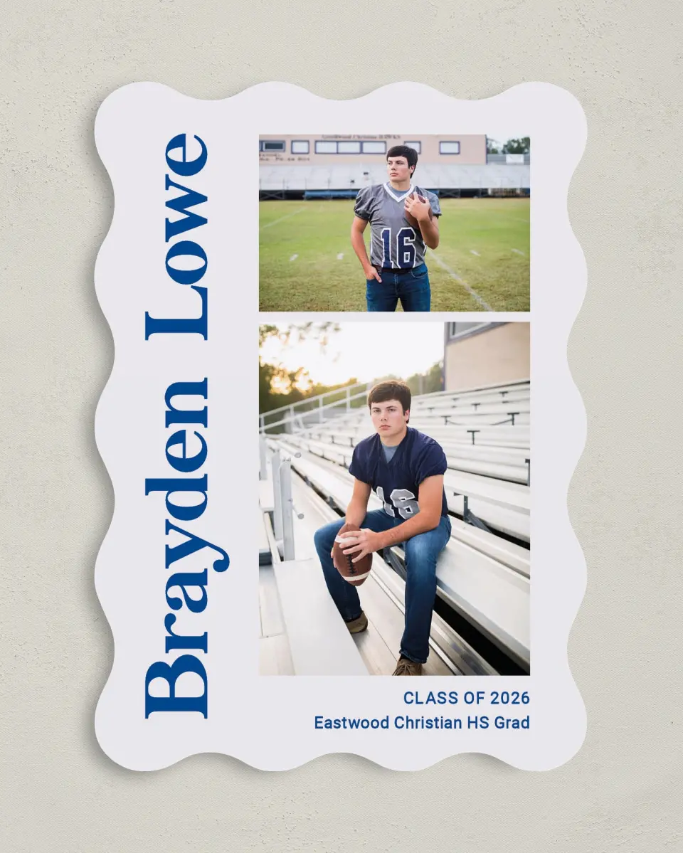 This is a 5" x 7" Graduation Announcement Card called Side of Success printed in full color on Premium Smooth paper