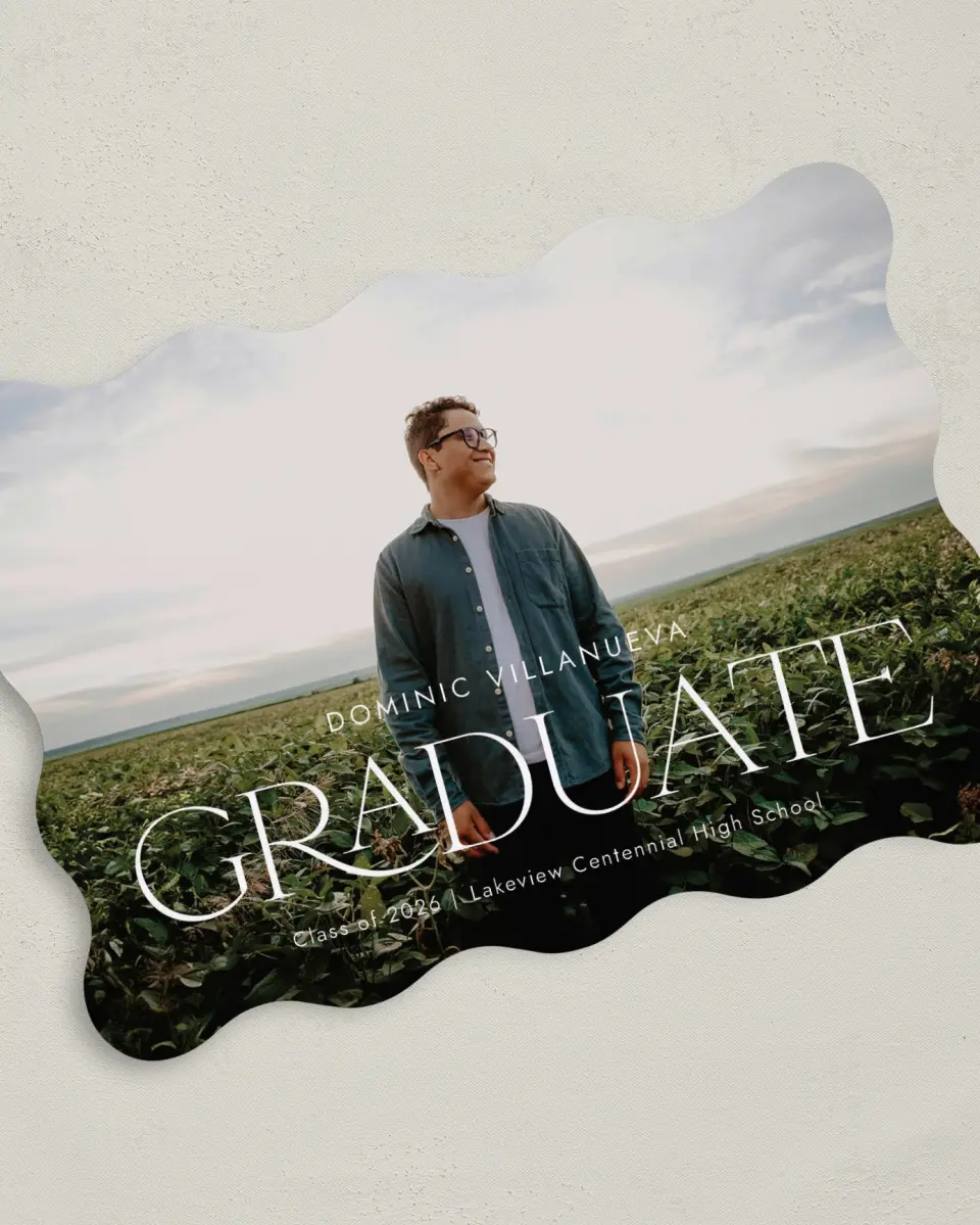 This is a 5" x 7" Graduation Announcement Card called Future Bound printed in full color on Premium Smooth paper