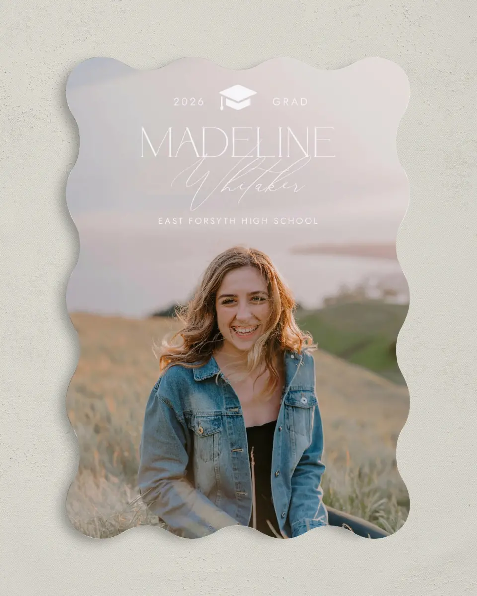 This is a 5" x 7" Graduation Announcement Card called Crowning Moment printed in full color on Premium Smooth paper