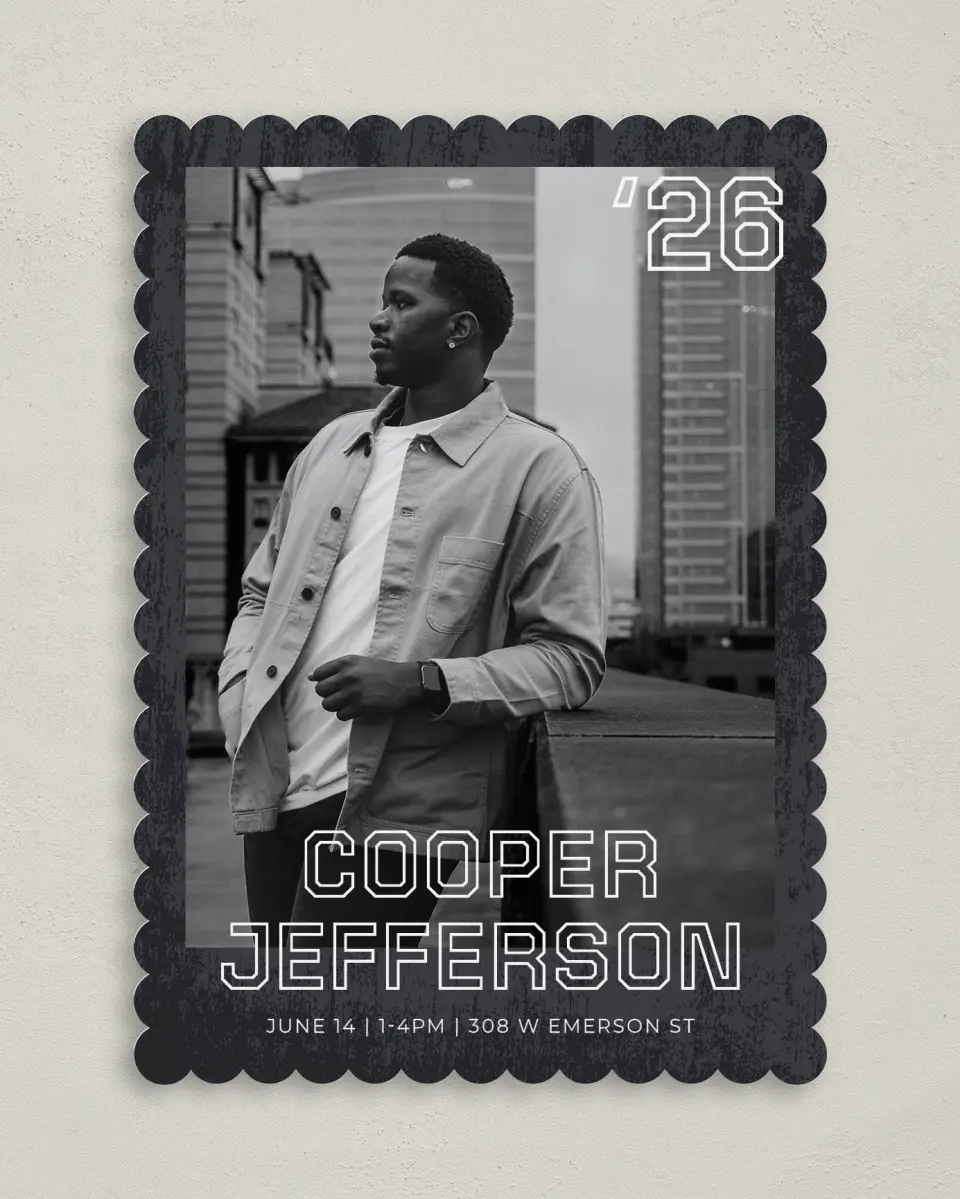 This is a 5" x 7" Graduation Announcement Card called Future Forward printed in full color on Premium Smooth paper