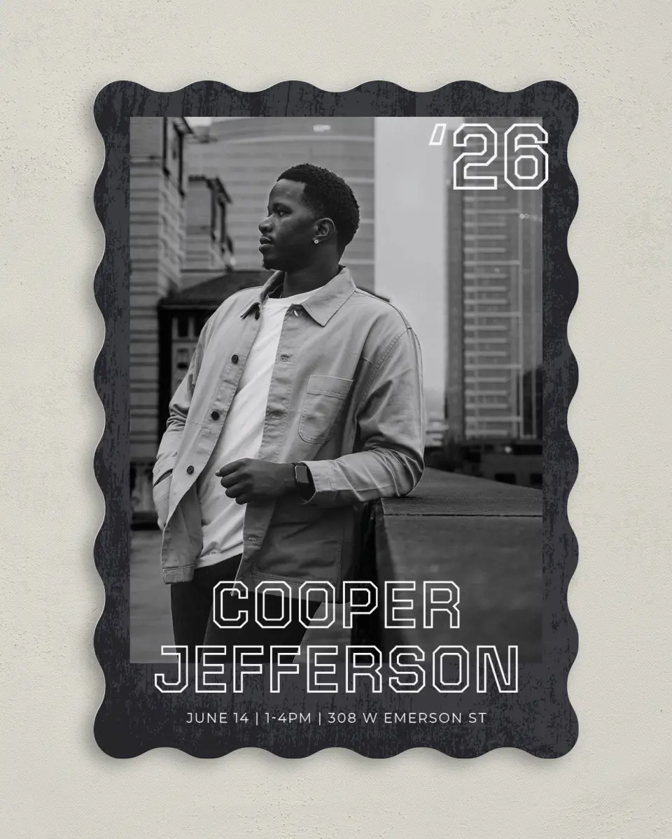 This is a 5" x 7" Graduation Announcement Card called Future Forward printed in full color on Premium Smooth paper