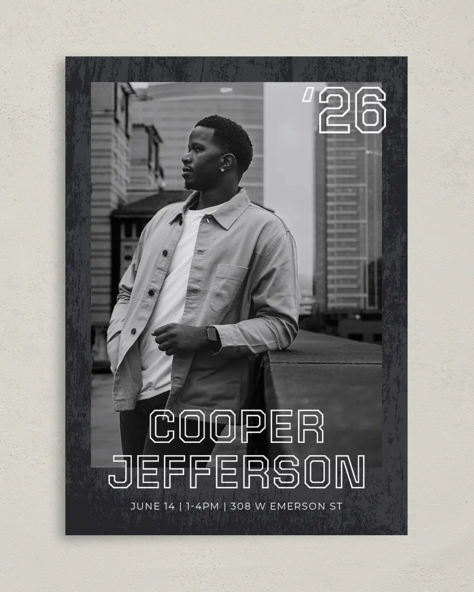 This is a 5" x 7" Graduation Announcement Card called Future Forward printed in full color on Premium Smooth paper