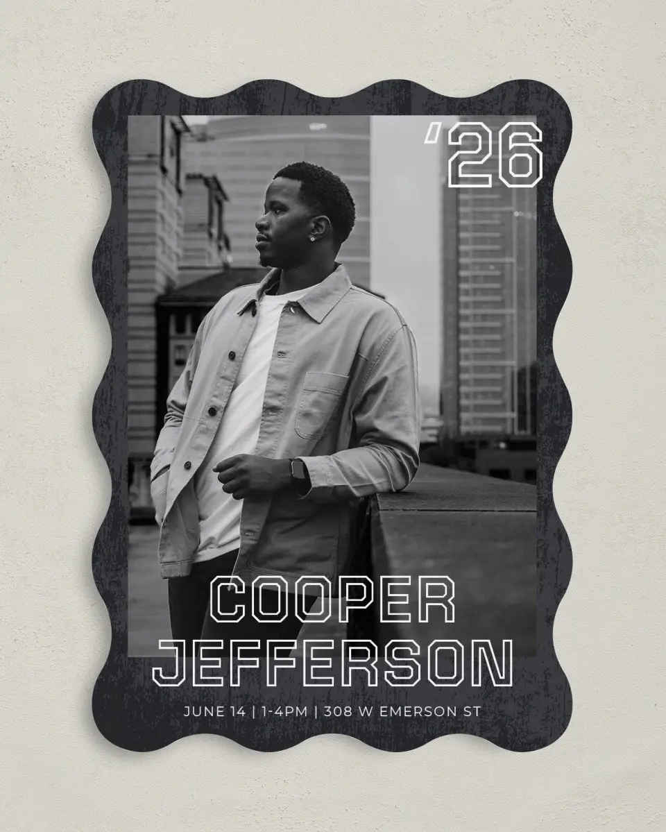 This is a 5" x 7" Graduation Announcement Card called Future Forward printed in full color on Premium Smooth paper