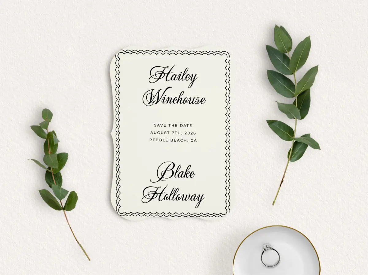 Save the Date Card with Optional Guest Addressing Service