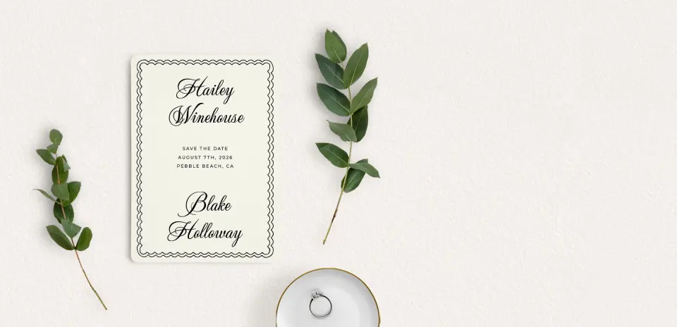 Save the Date Card with Optional Guest Addressing Service