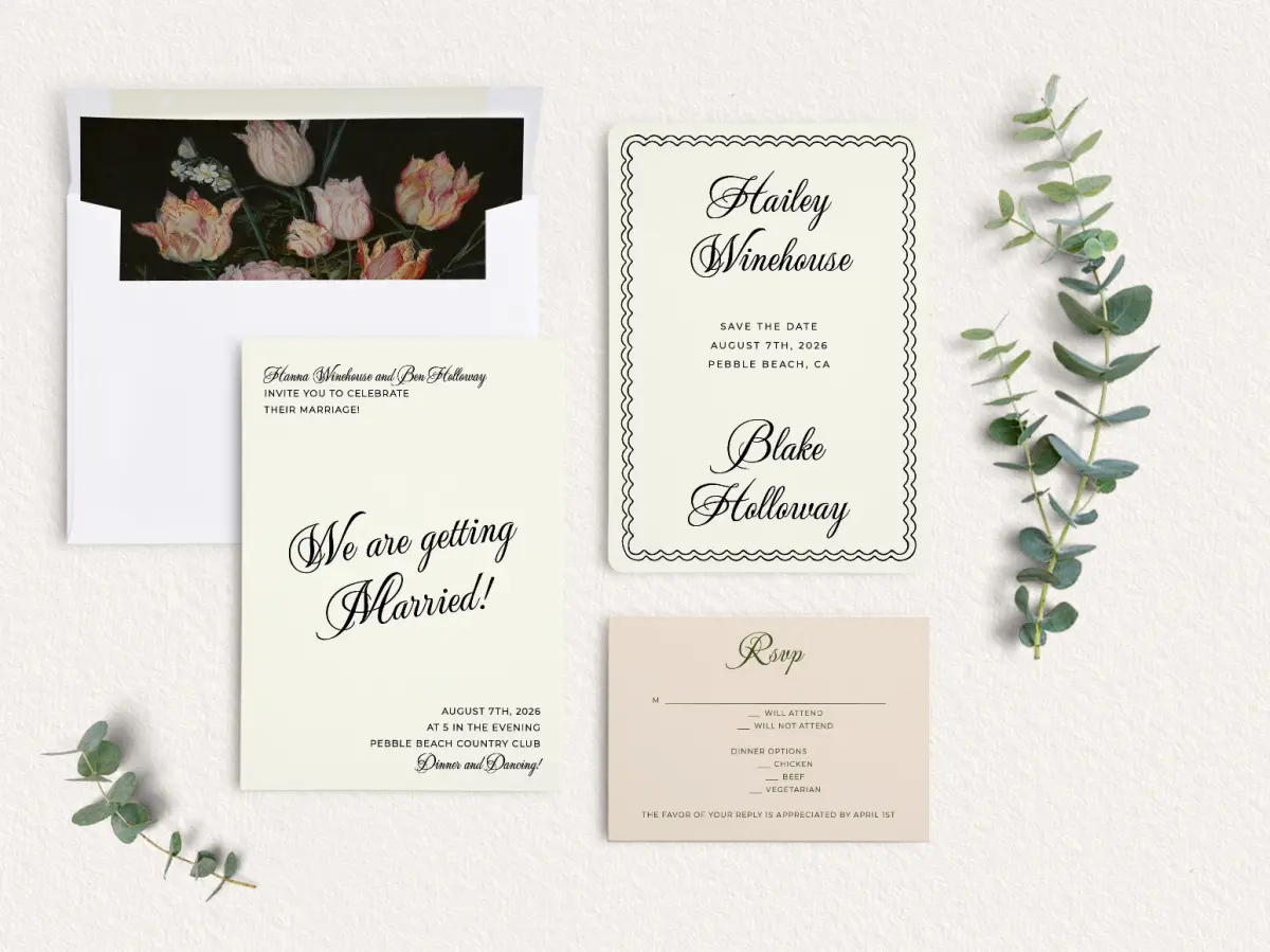 Front of Save the Date Card