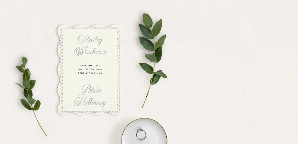 Save the Date Card with Optional Guest Addressing Service