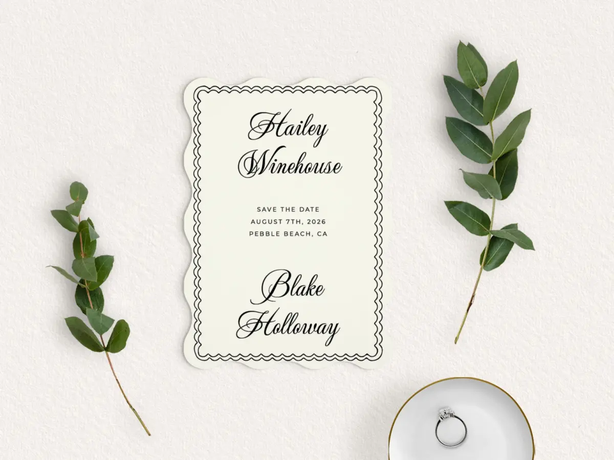 Save the Date Card with Optional Guest Addressing Service