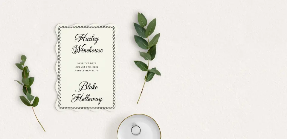 Save the Date Card with Optional Guest Addressing Service
