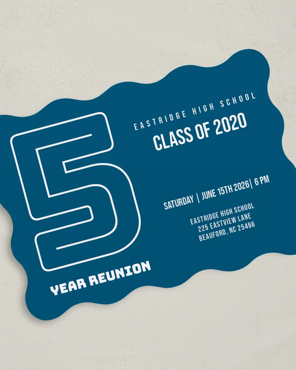 This is a 5" x 7" Class Reunion called Year and Cheer printed in full color on Premium Smooth paper