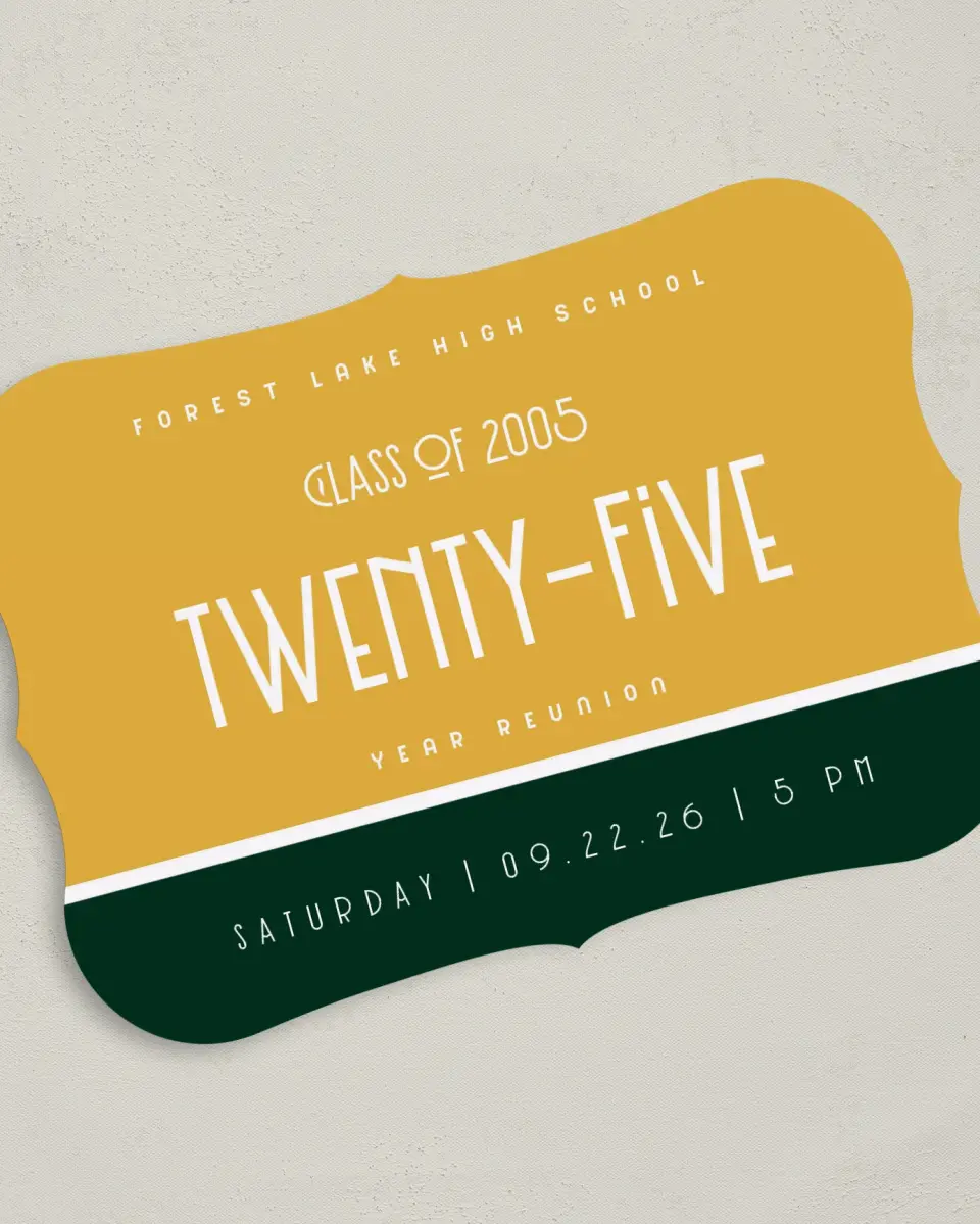 This is a 5" x 7" Class Reunion called Class Comradery printed in full color on Premium Smooth paper