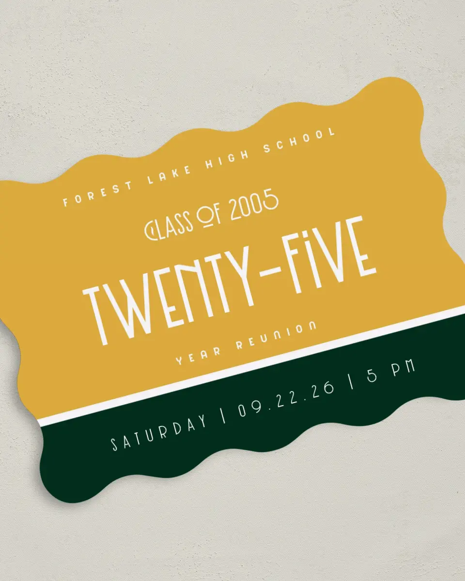 This is a 5" x 7" Class Reunion called Class Comradery printed in full color on Premium Smooth paper