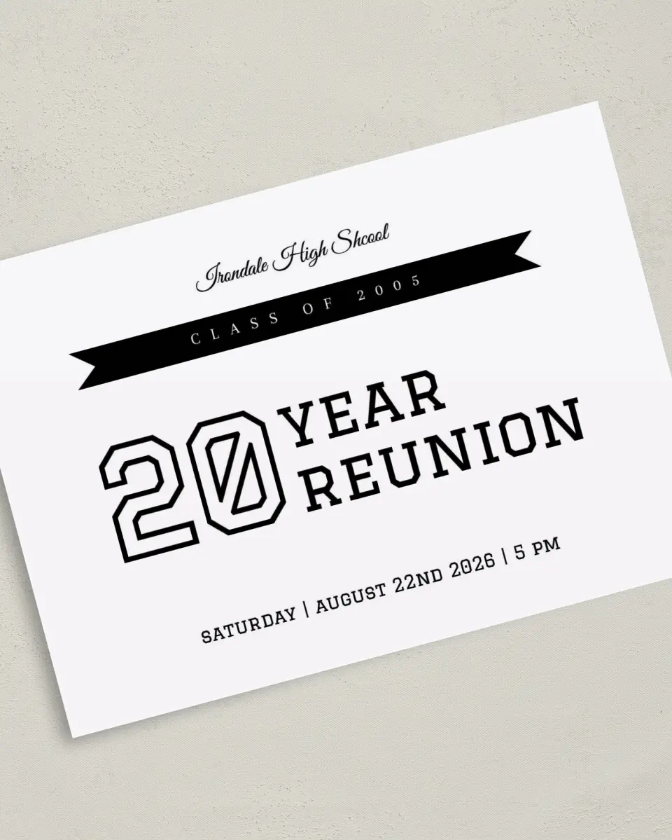 This is a 5" x 7" Class Reunion called Honorary Class printed in full color on Premium Smooth paper