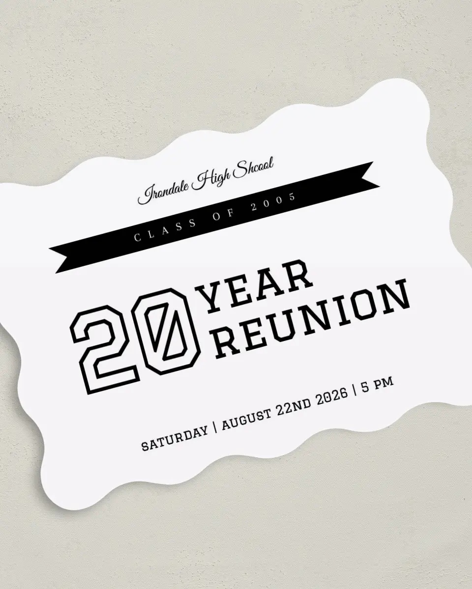 This is a 5" x 7" Class Reunion called Honorary Class printed in full color on Premium Smooth paper