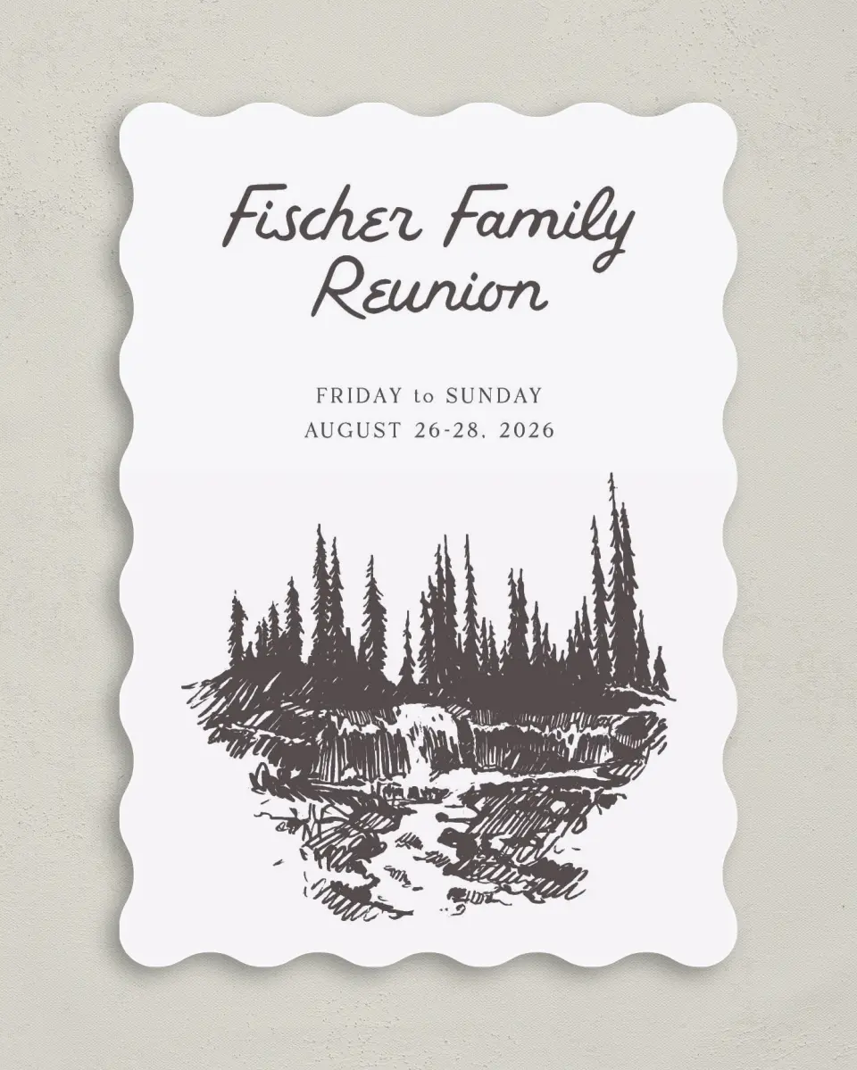 This is a 5" x 7" Family Reunion called Mountain Mamma printed in full color on Premium Smooth paper