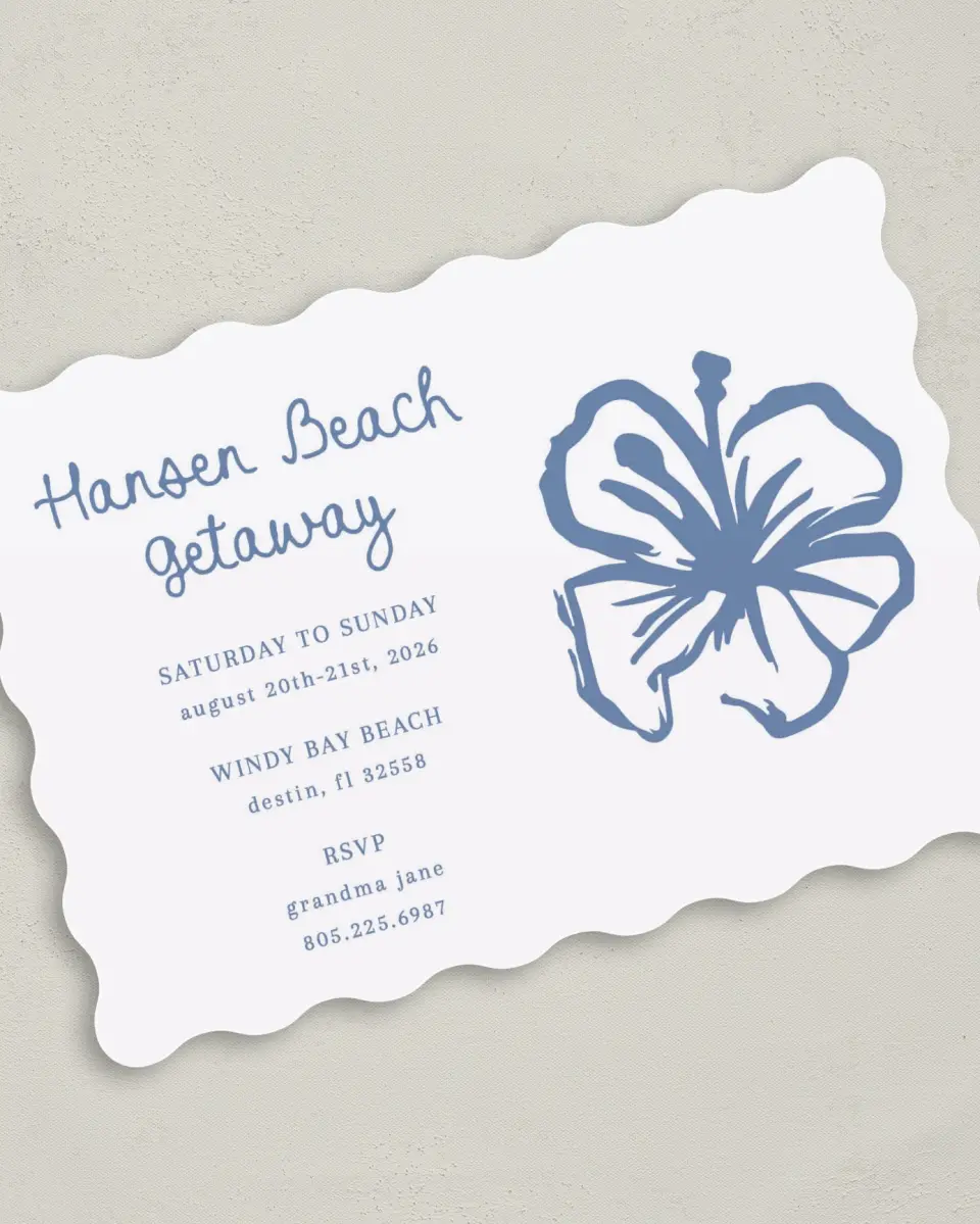 This is a 5" x 7" Family Reunion called Coastal Breeze printed in full color on Premium Smooth paper