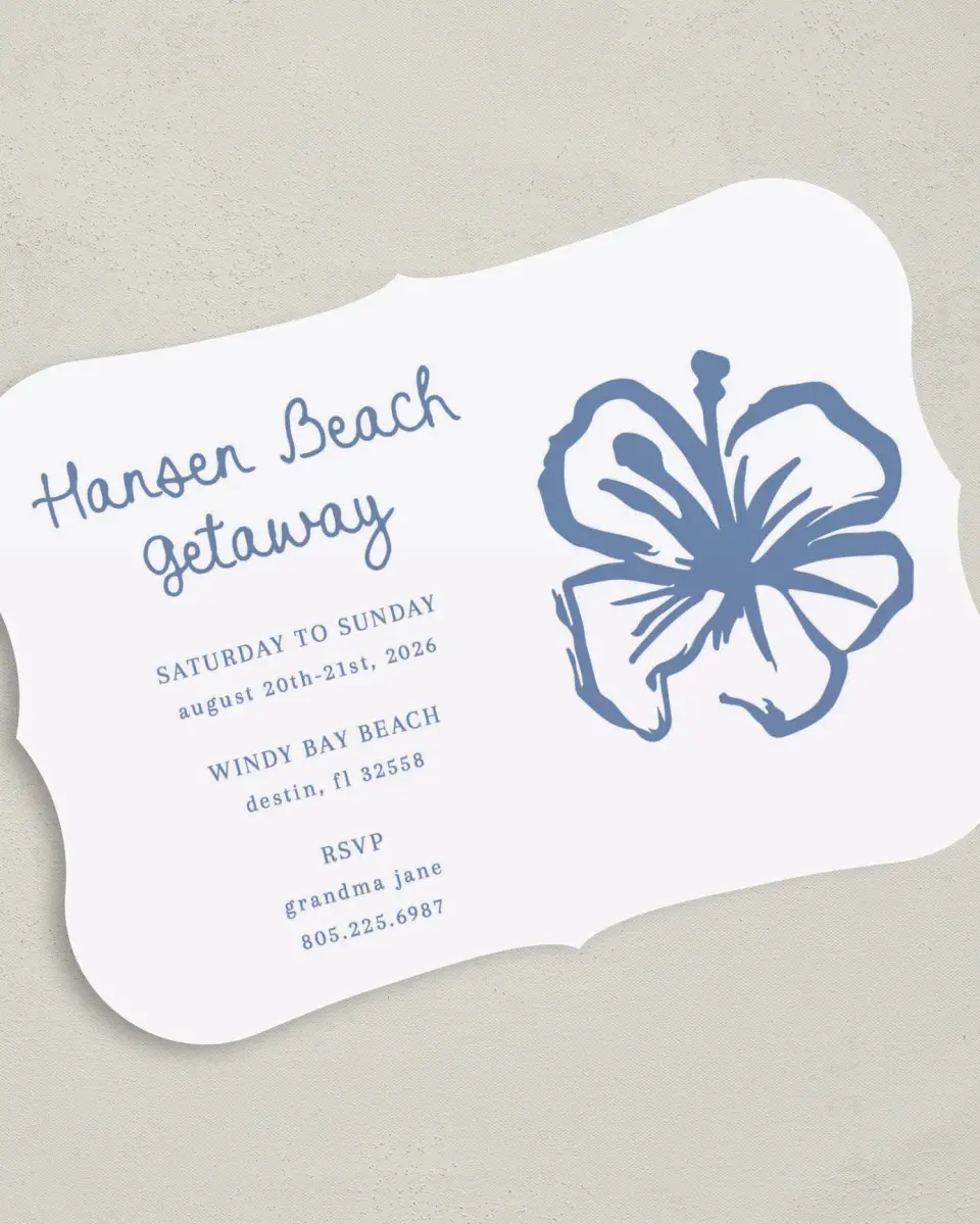 This is a 5" x 7" Family Reunion called Coastal Breeze printed in full color on Premium Smooth paper