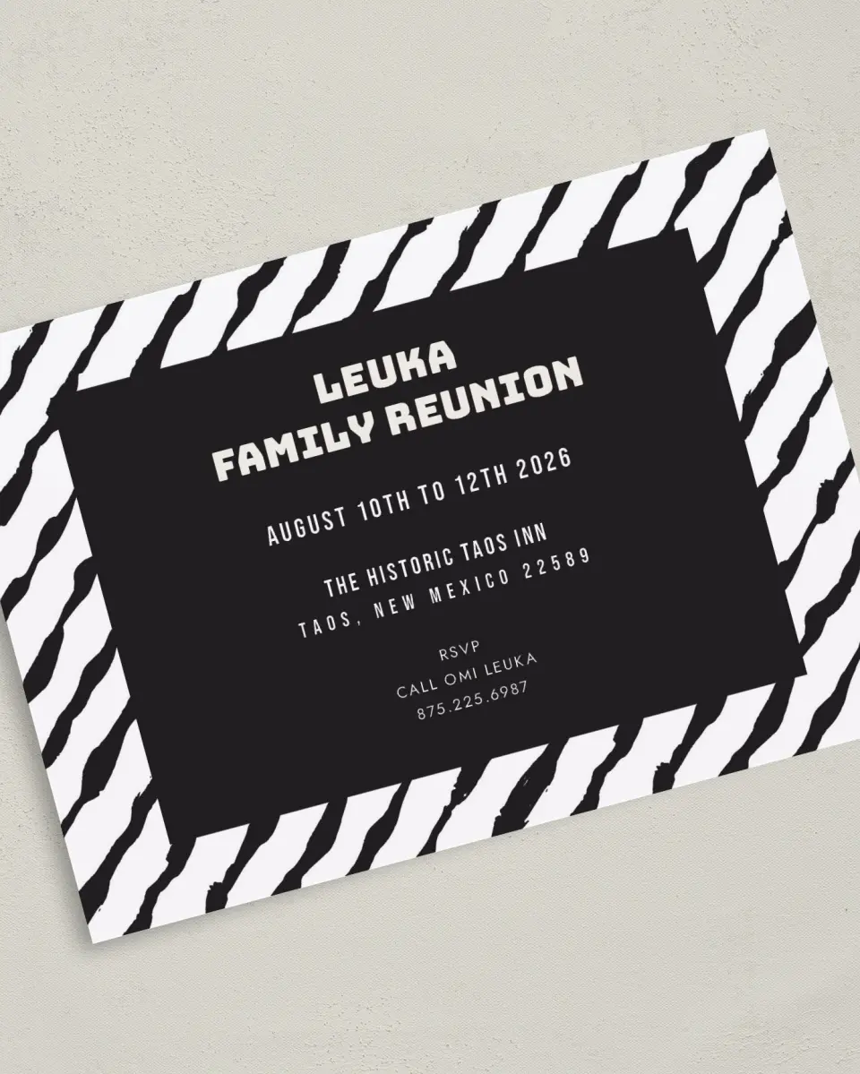 This is a 5" x 7" Family Reunion called Gather and Reunite printed in full color on Premium Smooth paper