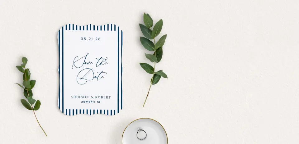 Save the Date Card with Optional Guest Addressing Service