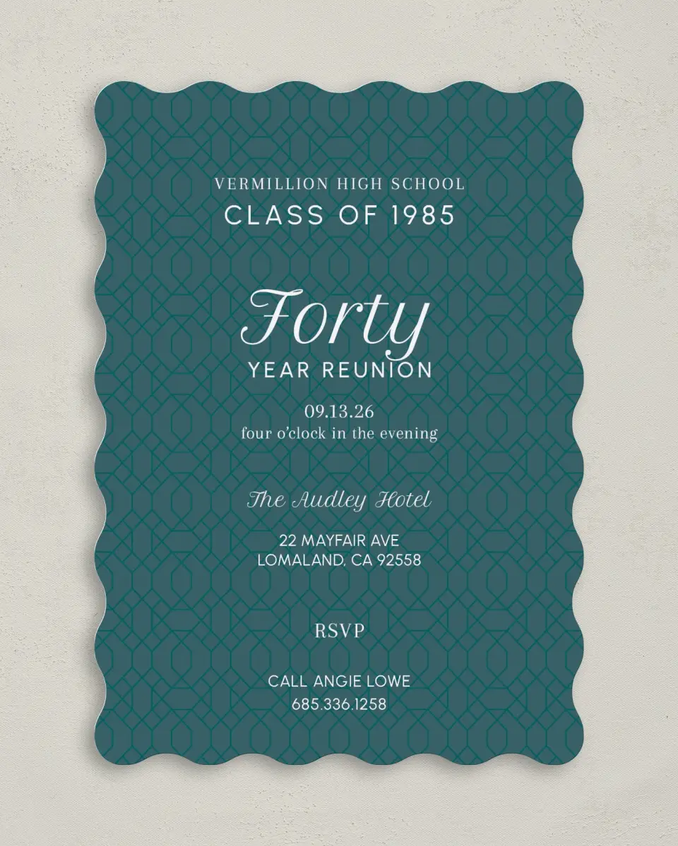 This is a 5" x 7" Class Reunion called Green Groove printed in full color on Premium Smooth paper