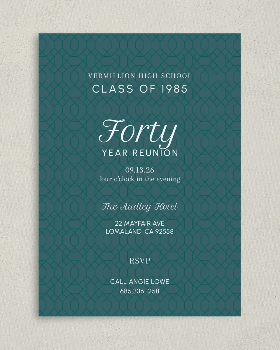This is a 5" x 7" Class Reunion called Green Groove printed in full color on Premium Smooth paper