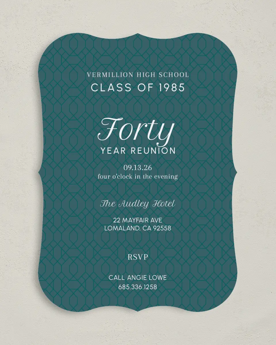 This is a 5" x 7" Class Reunion called Green Groove printed in full color on Premium Smooth paper