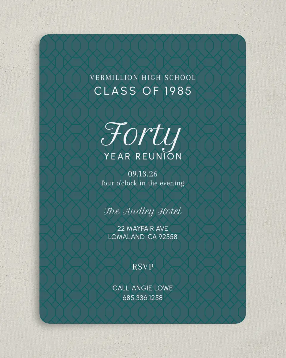 This is a 5" x 7" Class Reunion called Green Groove printed in full color on Premium Smooth paper