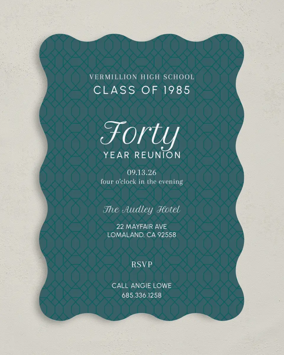 This is a 5" x 7" Class Reunion called Green Groove printed in full color on Premium Smooth paper