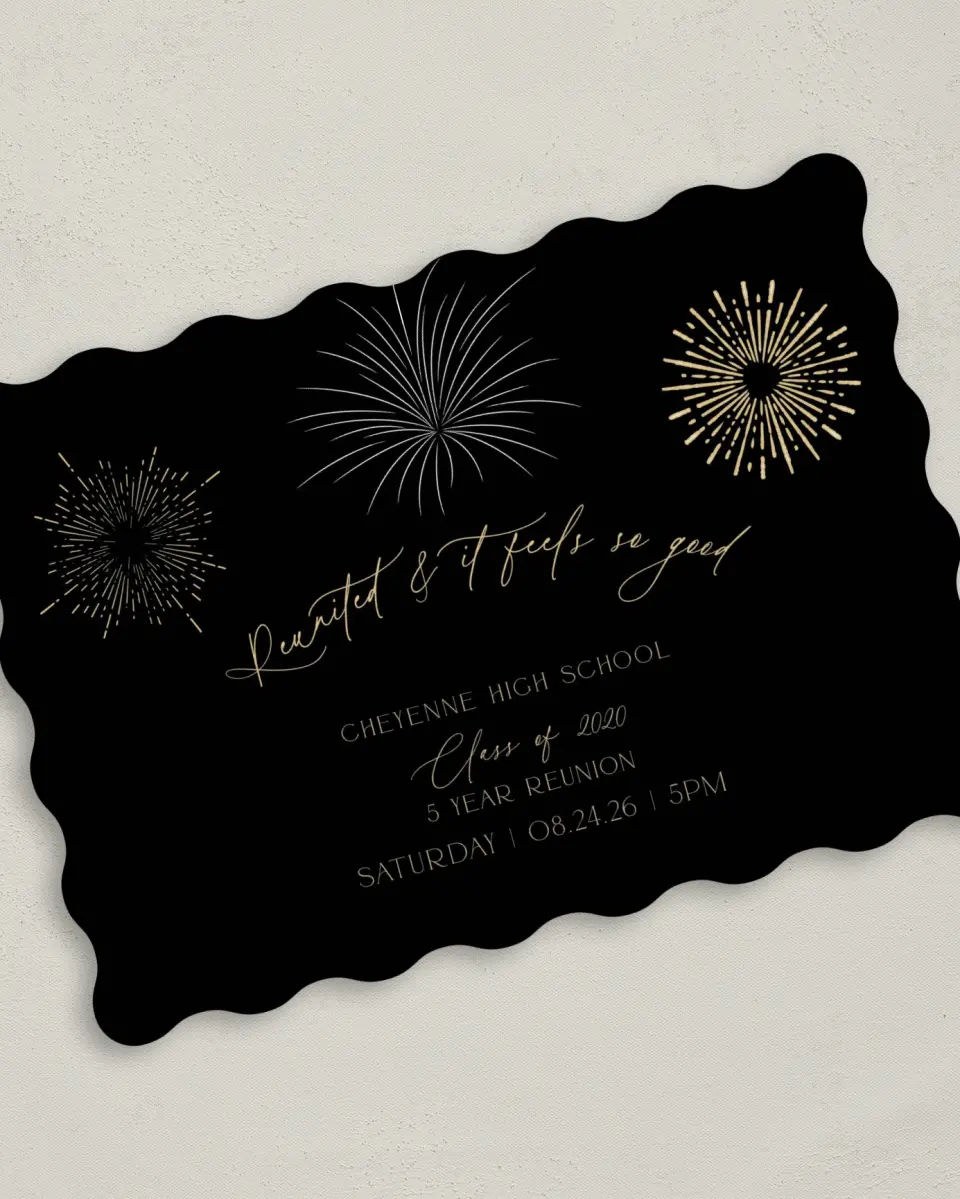 This is a 5" x 7" Class Reunion called Sky Light printed in full color on Premium Smooth paper