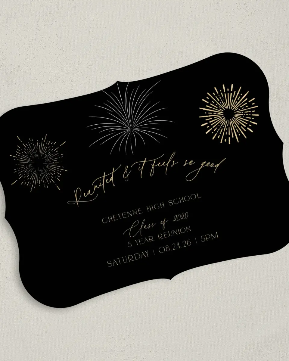 This is a 5" x 7" Class Reunion called Sky Light printed in full color on Premium Smooth paper