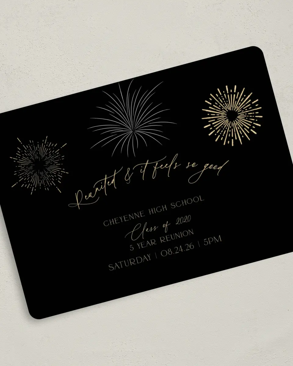 This is a 5" x 7" Class Reunion called Sky Light printed in full color on Premium Smooth paper