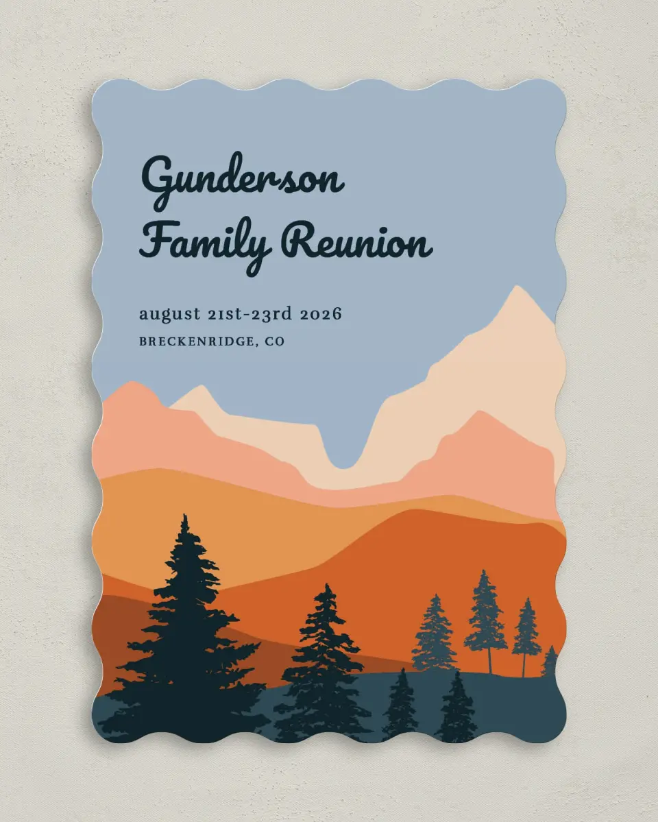 This is a 5" x 7" Family Reunion called Glacial Greantess printed in full color on Premium Smooth paper
