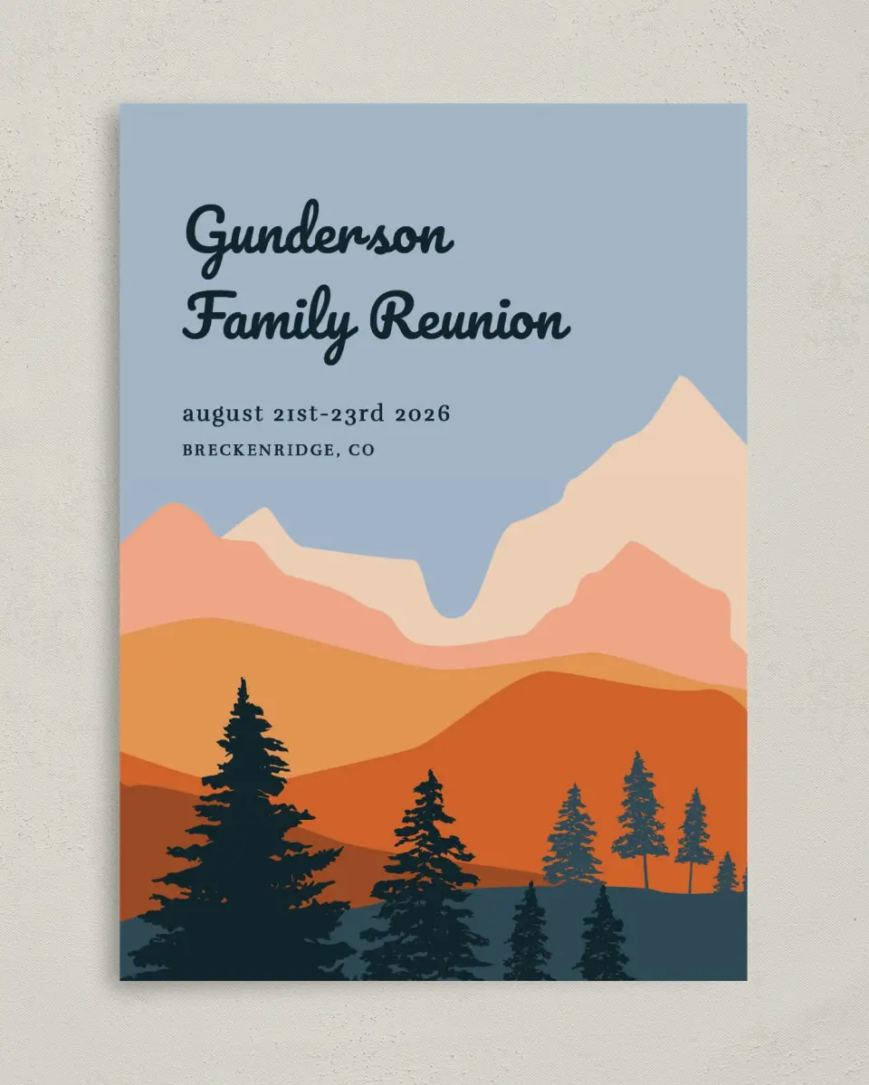 This is a 5" x 7" Family Reunion called Glacial Greatness printed in full color on Premium Smooth paper