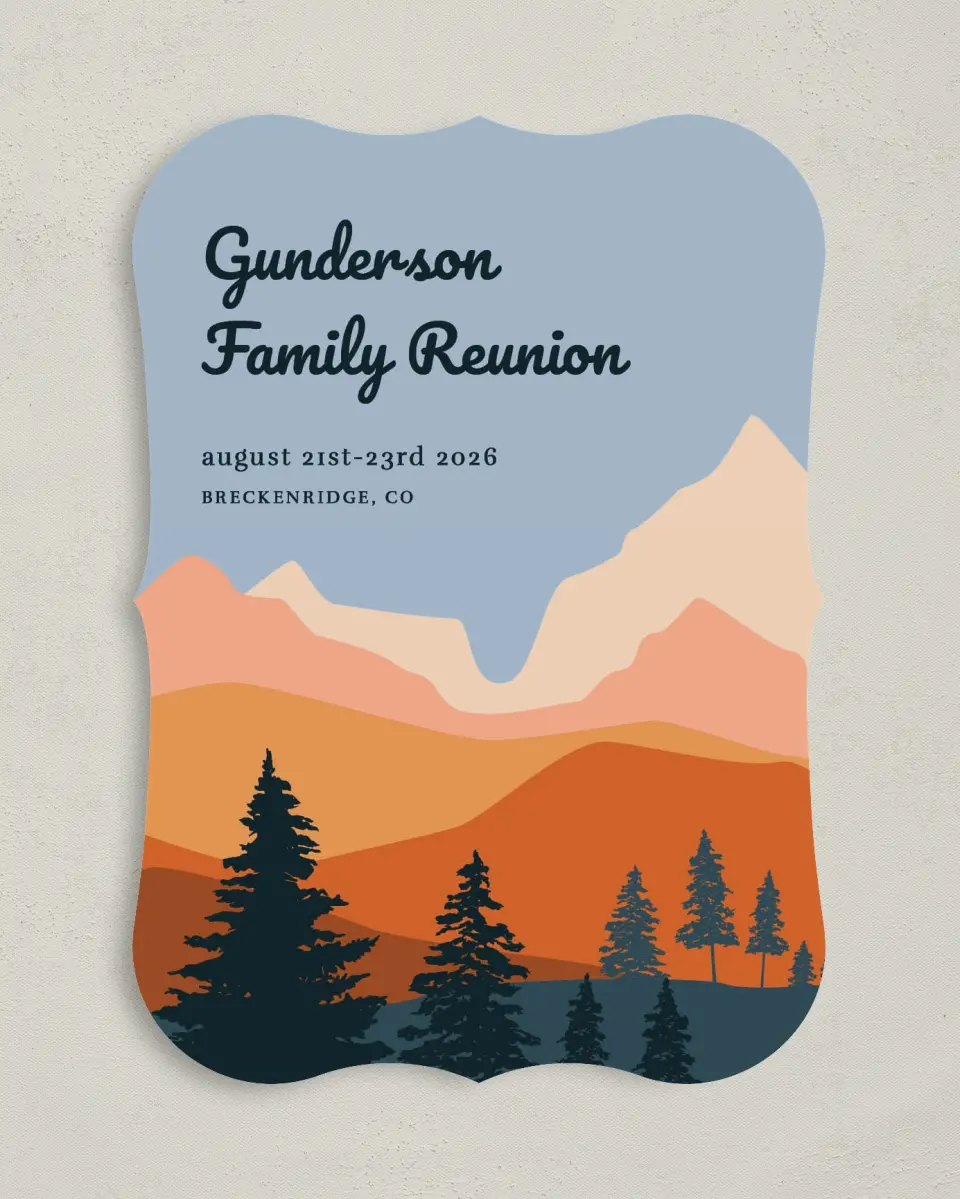 This is a 5" x 7" Family Reunion called Glacial Greatness printed in full color on Premium Smooth paper
