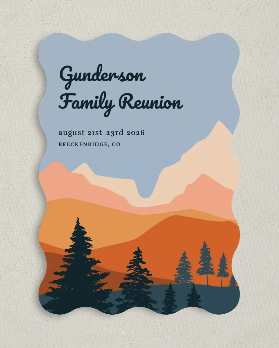 This is a 5" x 7" Family Reunion called Glacial Greantess printed in full color on Premium Smooth paper