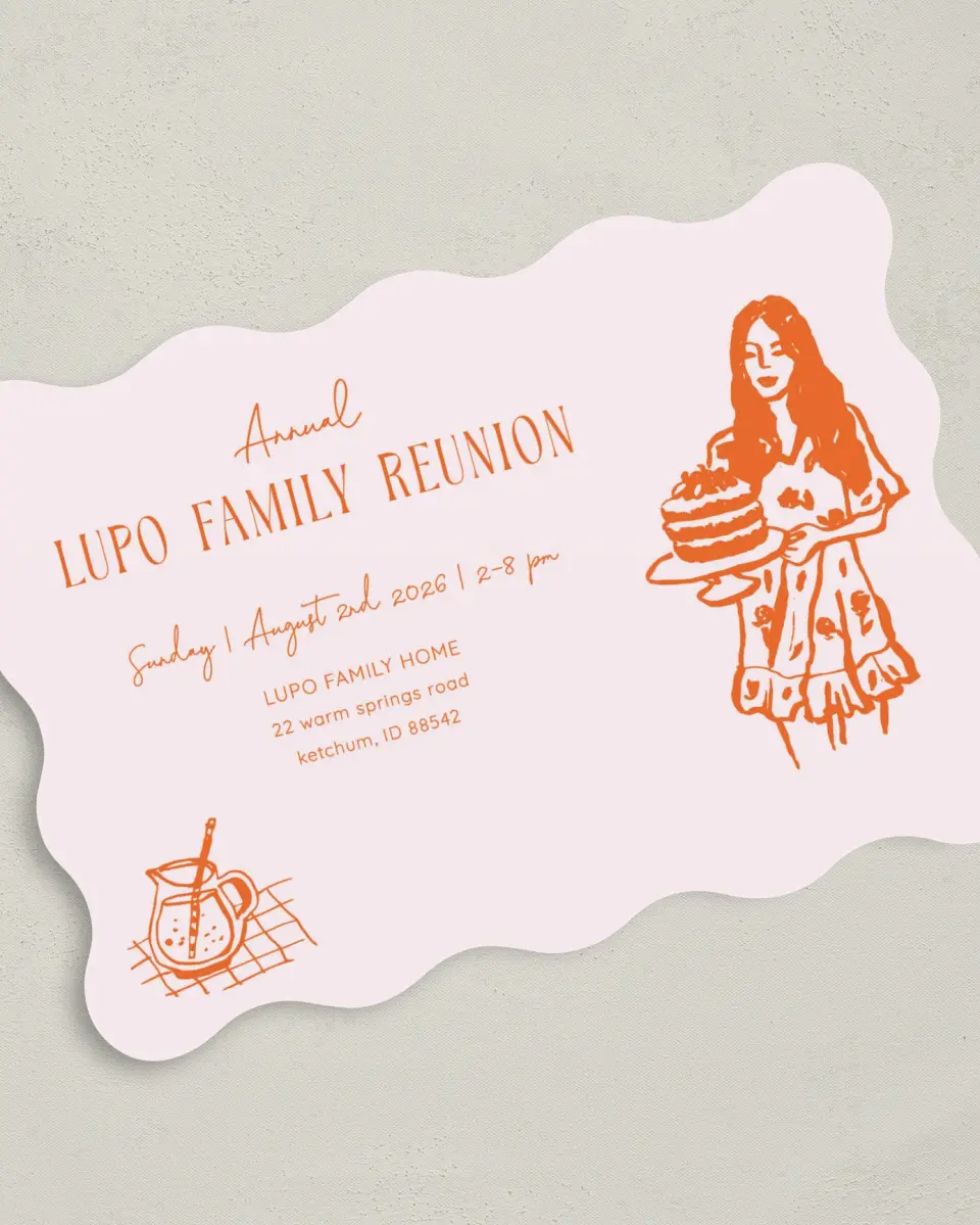 This is a 5" x 7" Family Reunion called Sweet Treats printed in full color on Premium Smooth paper